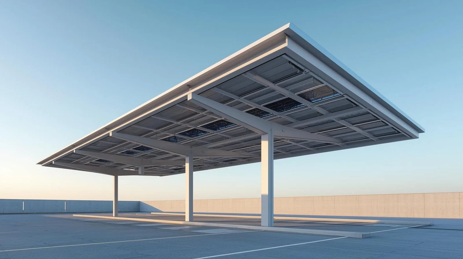 Panneaux photovoltaïques sur une toiture professionnelle